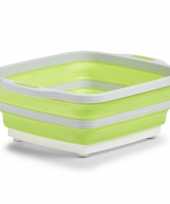 1x wit groene opvouwbare afwasteil afwasbak met snijplank 40 x 32 cm