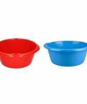 2x afwasteil blauw en rood 10 liter