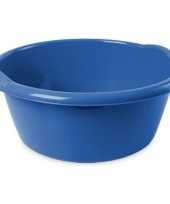 2x ronde afwasteilen afwasbakken blauw 10 liter 38 x 16 cm