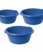 3x ronde afwasteilen afwasbakken blauw 3 6 en 10 liter