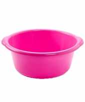 Kunststof teiltje afwasbak rond 20 liter roze