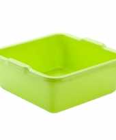 Kunststof teiltje afwasbak vierkant 11 liter groen