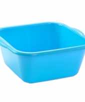 Kunststof teiltje afwasbak vierkant 15 liter blauw