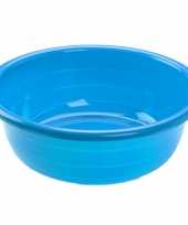 Set van 2x stuks grote kunststof teiltje afwasbak rond 30 liter blauw