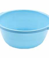 Set van 2x stuks kunststof teiltje afwasbak rond 10 liter blauw