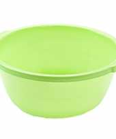 Set van 2x stuks kunststof teiltje afwasbak rond 10 liter groen