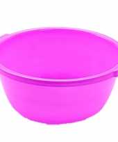 Set van 2x stuks kunststof teiltje afwasbak rond 10 liter roze