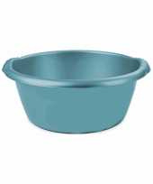 Turquoise blauwe afwasbak afwasteil rond 6 liter 32 cm